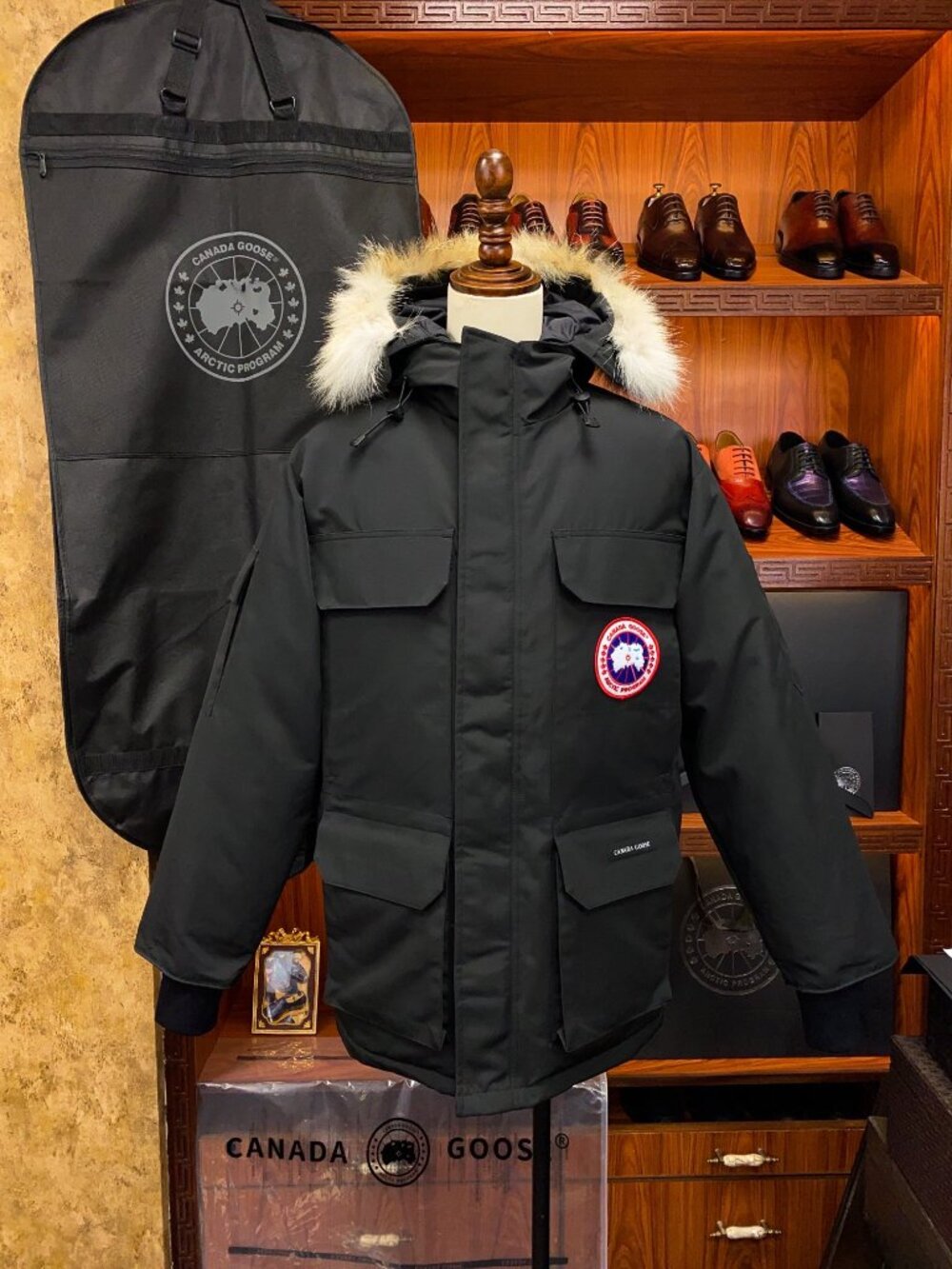 Canada Goose Expedition Black Fur Hood Parka Jacket